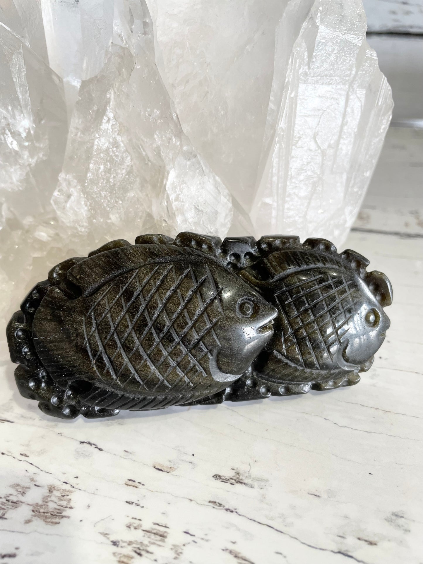 Golden Obsidian Fish