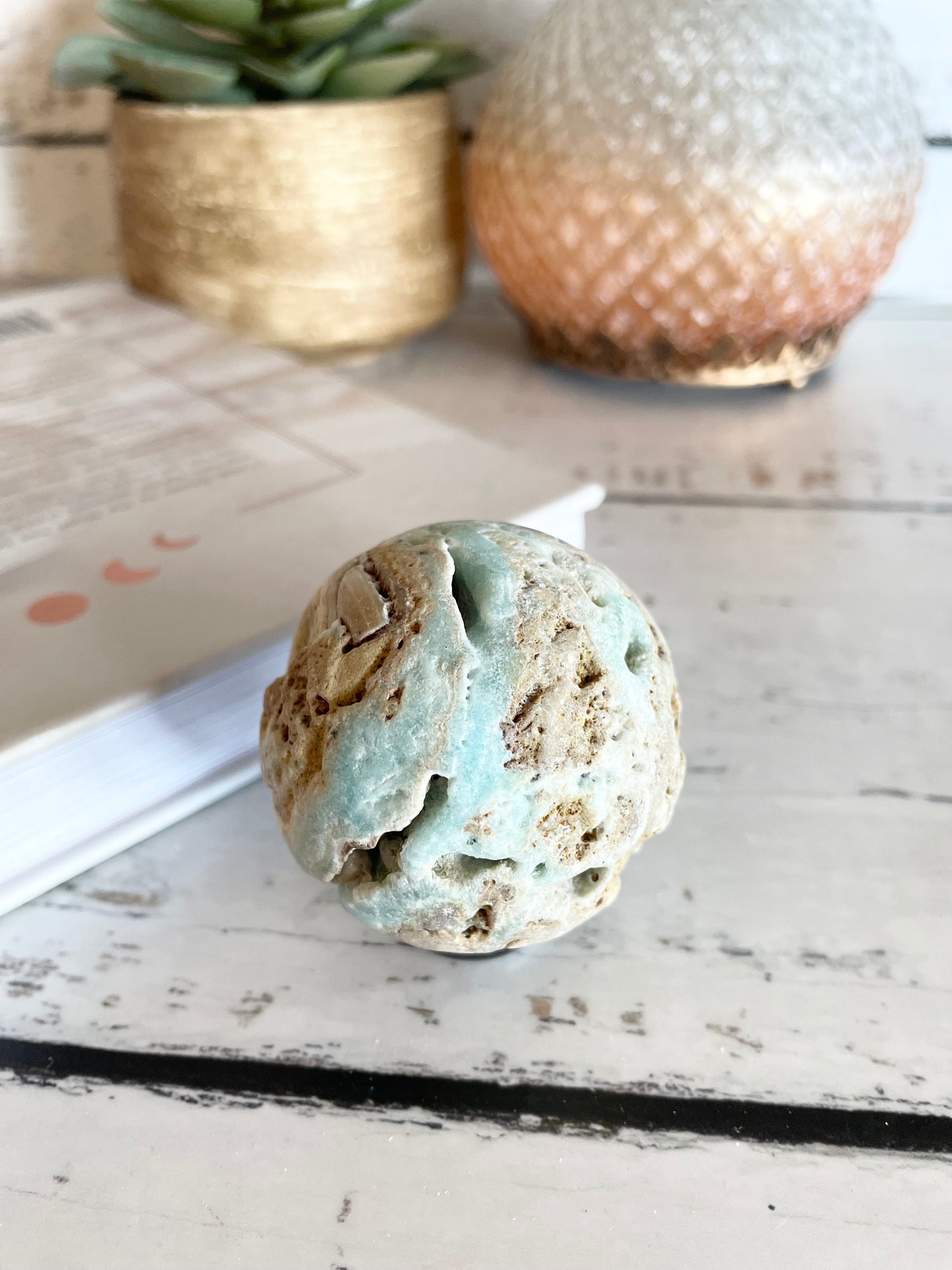 Hemimorphite Sphere Includes Holder