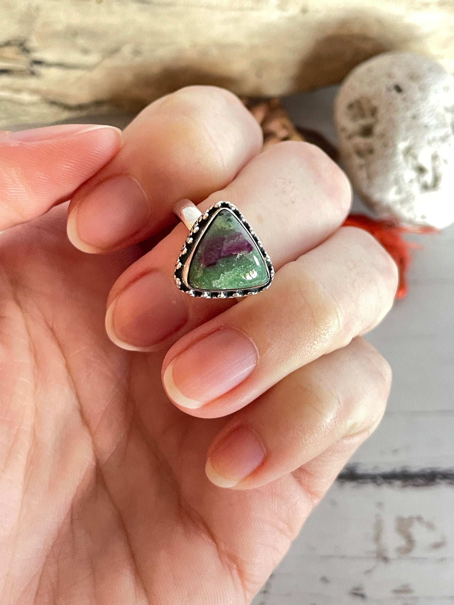 Tanzanian Ruby & Zoisite Silver Ring