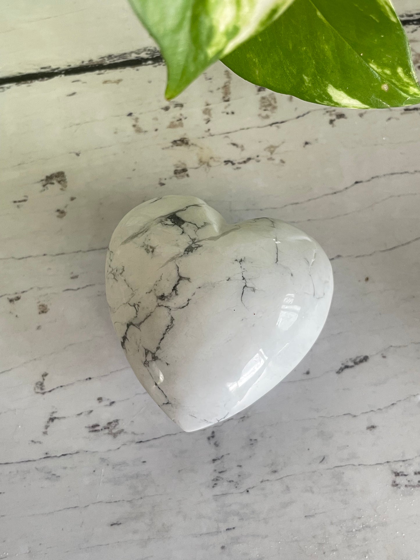 White Howlite Heart