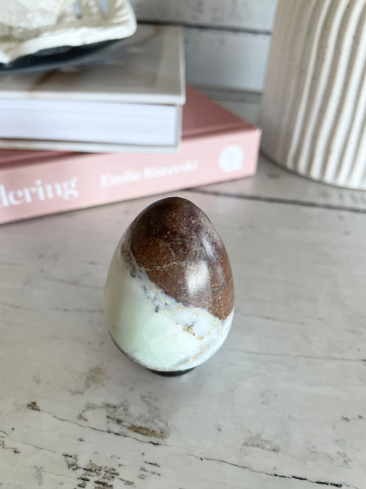 Chrysoprase Egg with holder