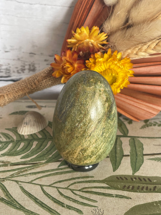 Ruby Fuchsite Egg Includes Hematite Ring