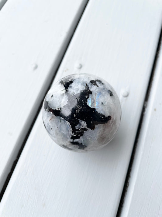 Rainbow Moonstone Sphere includes holder