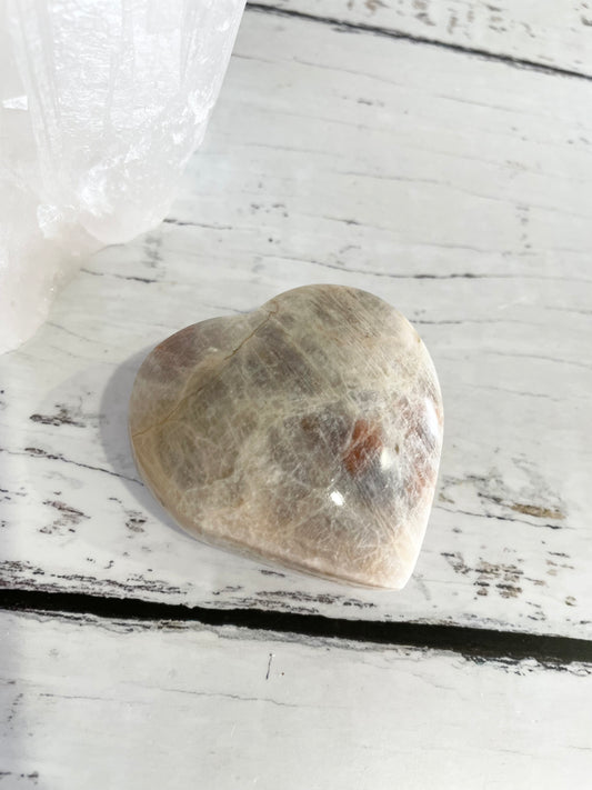 Peach Moonstone Heart