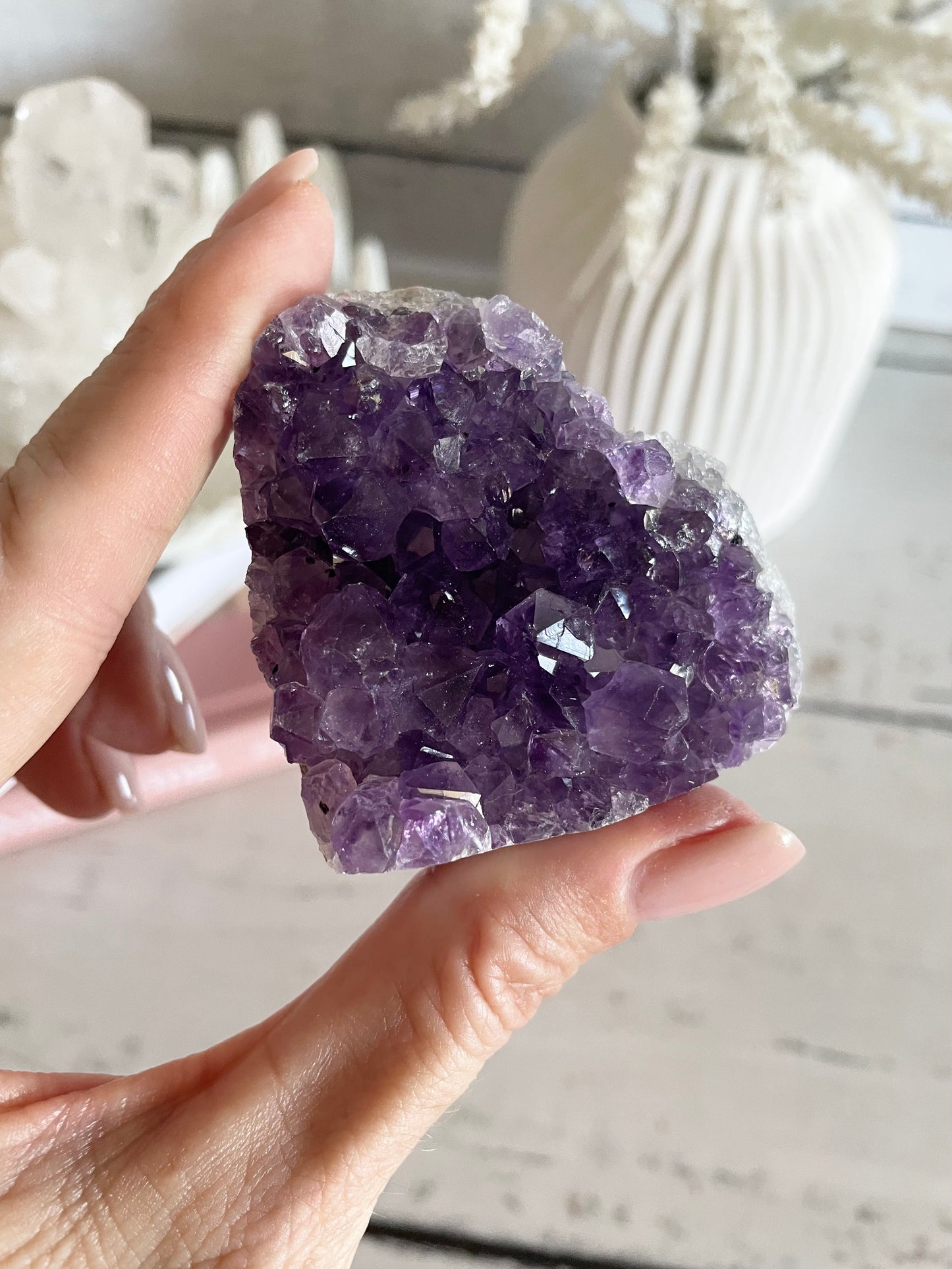 Amethyst Cluster Heart