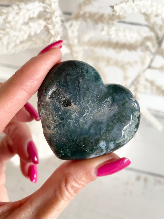 Moss Agate Heart