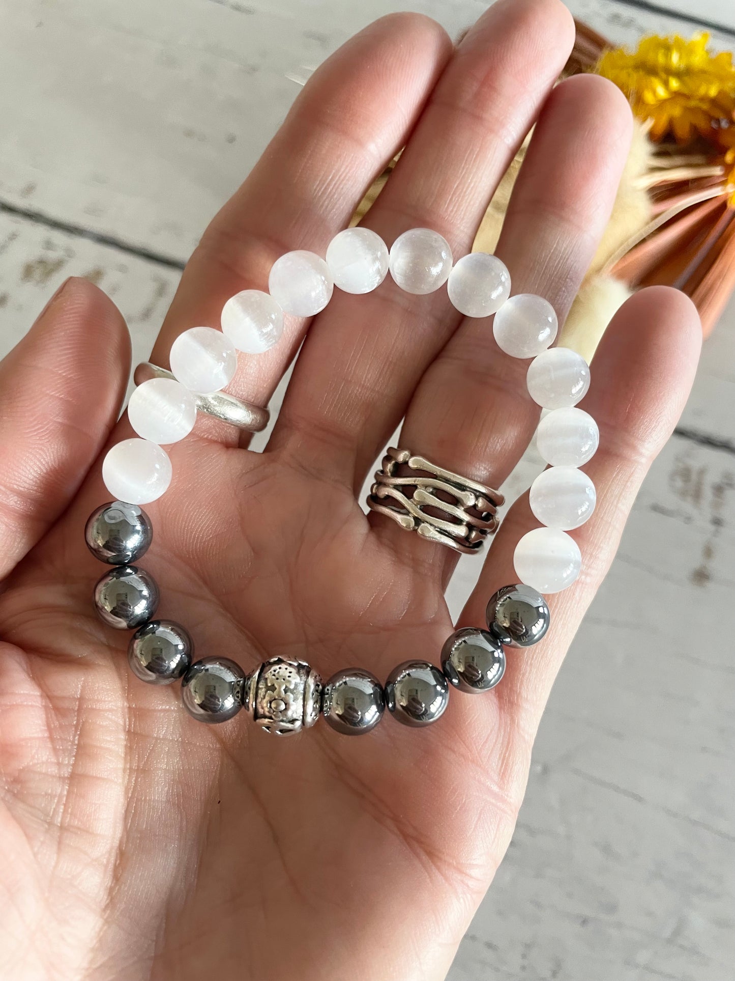 Terahertz & Selenite healing Bracelet ~ Celestial