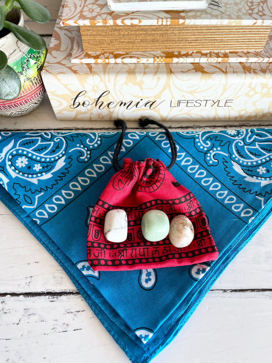 Bandana Blue Pouch Set ~ Calming & Soothing