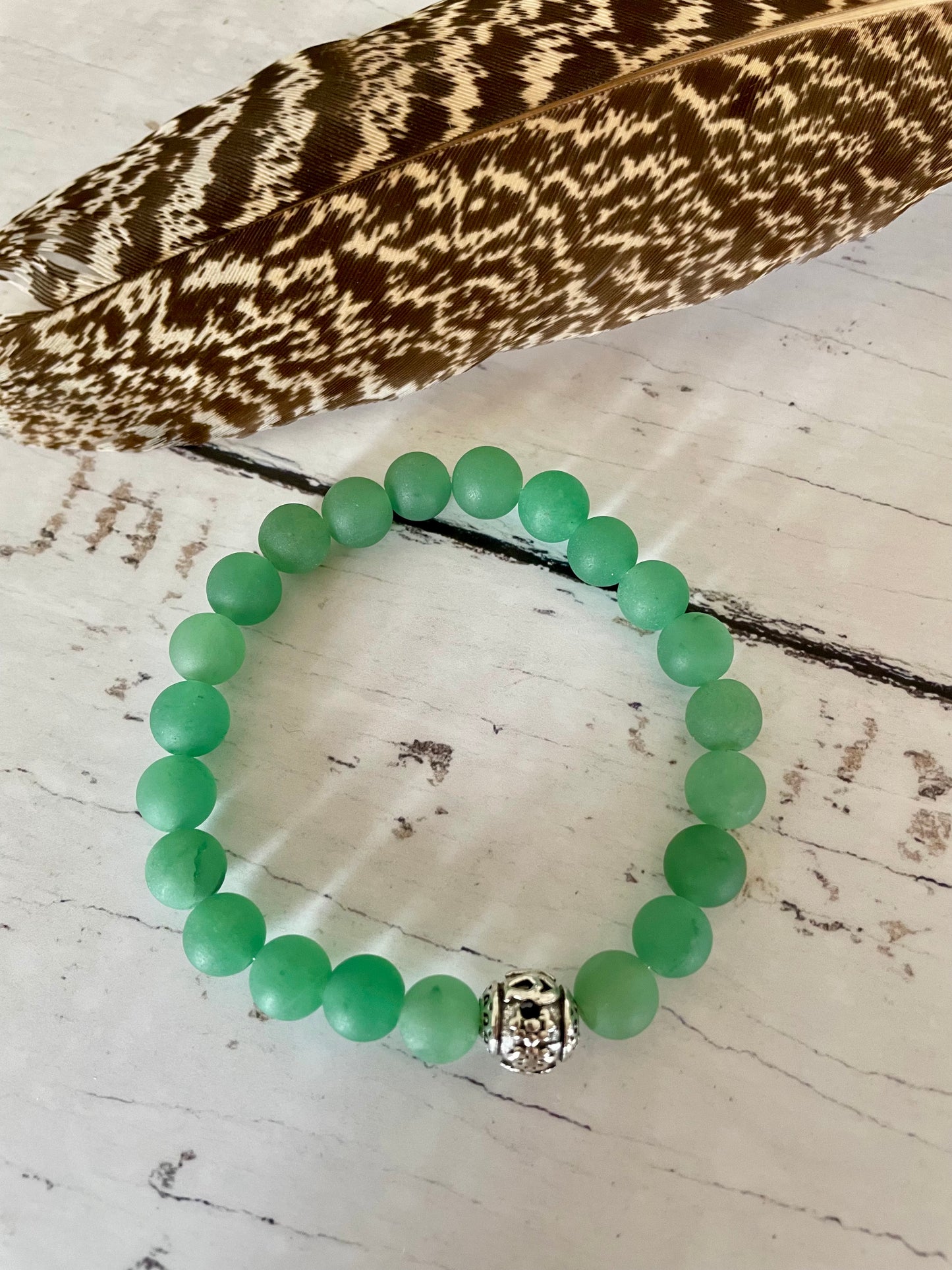 Frosted Green Aventurine Healing Bracelet ~ EARTH SPIRIT