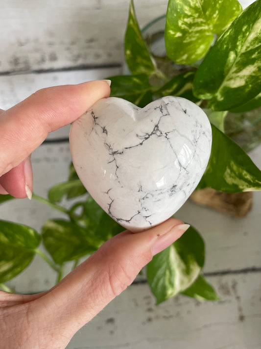 White Howlite Heart