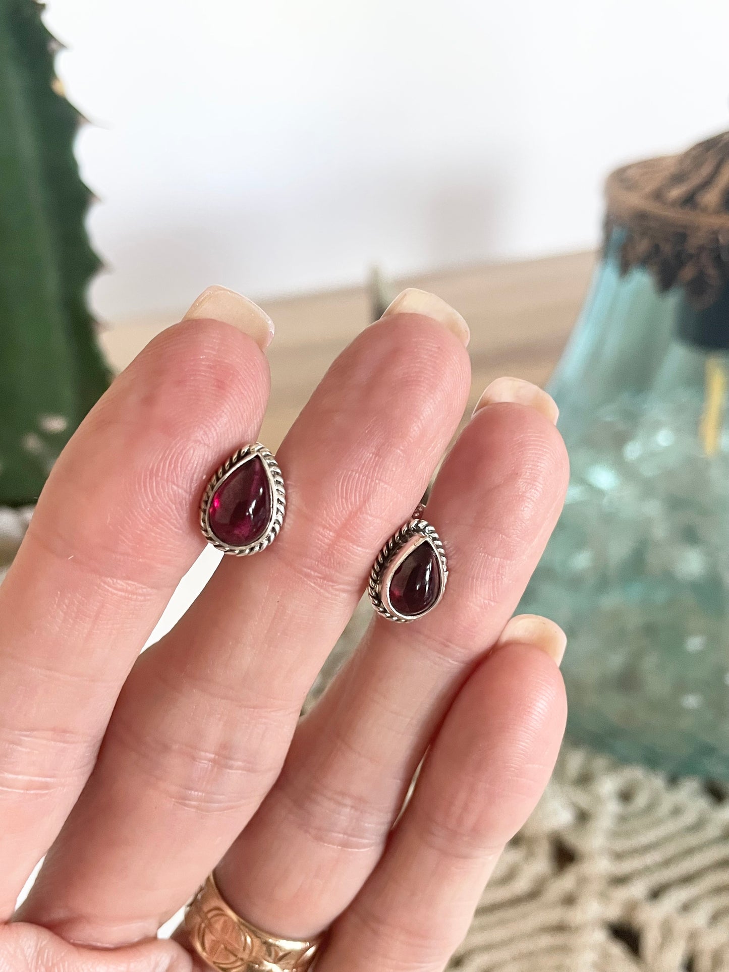 Garnet Studs