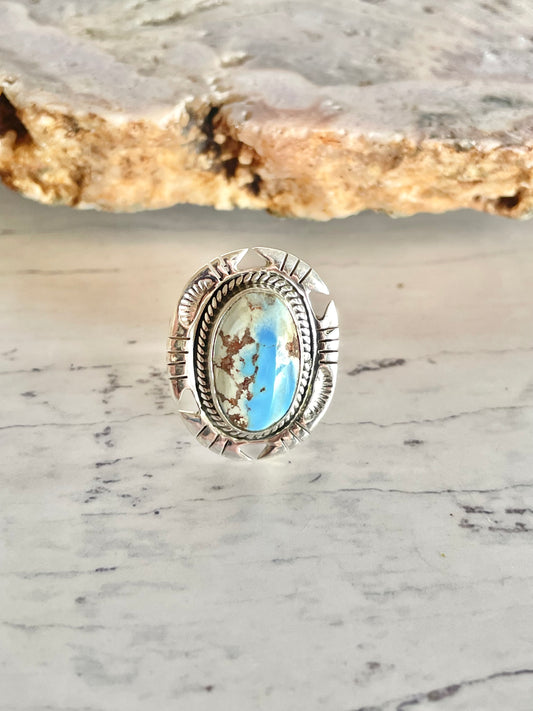 Golden Hill Turquoise Adjustable Ring ~ size 7 - 9