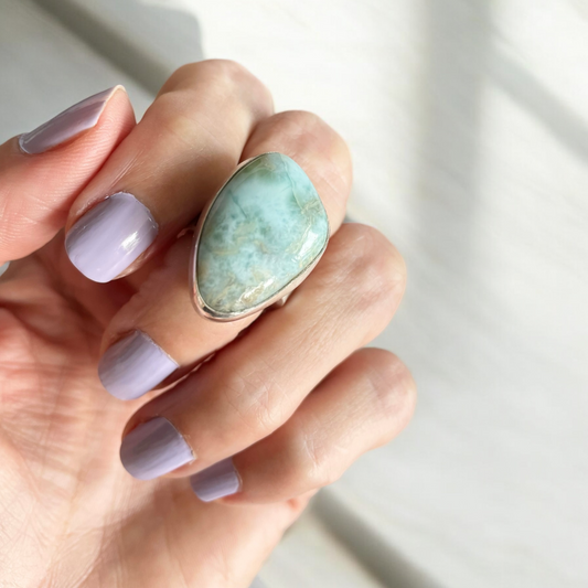 Sweetgrass Studio ~ Larimar Ring size 6 3/4