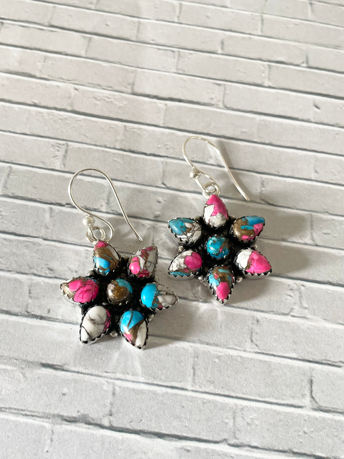 Cotton Candy Turquoise Dangles