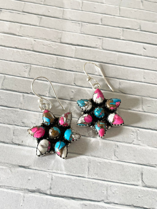 Cotton Candy Turquoise Dangles
