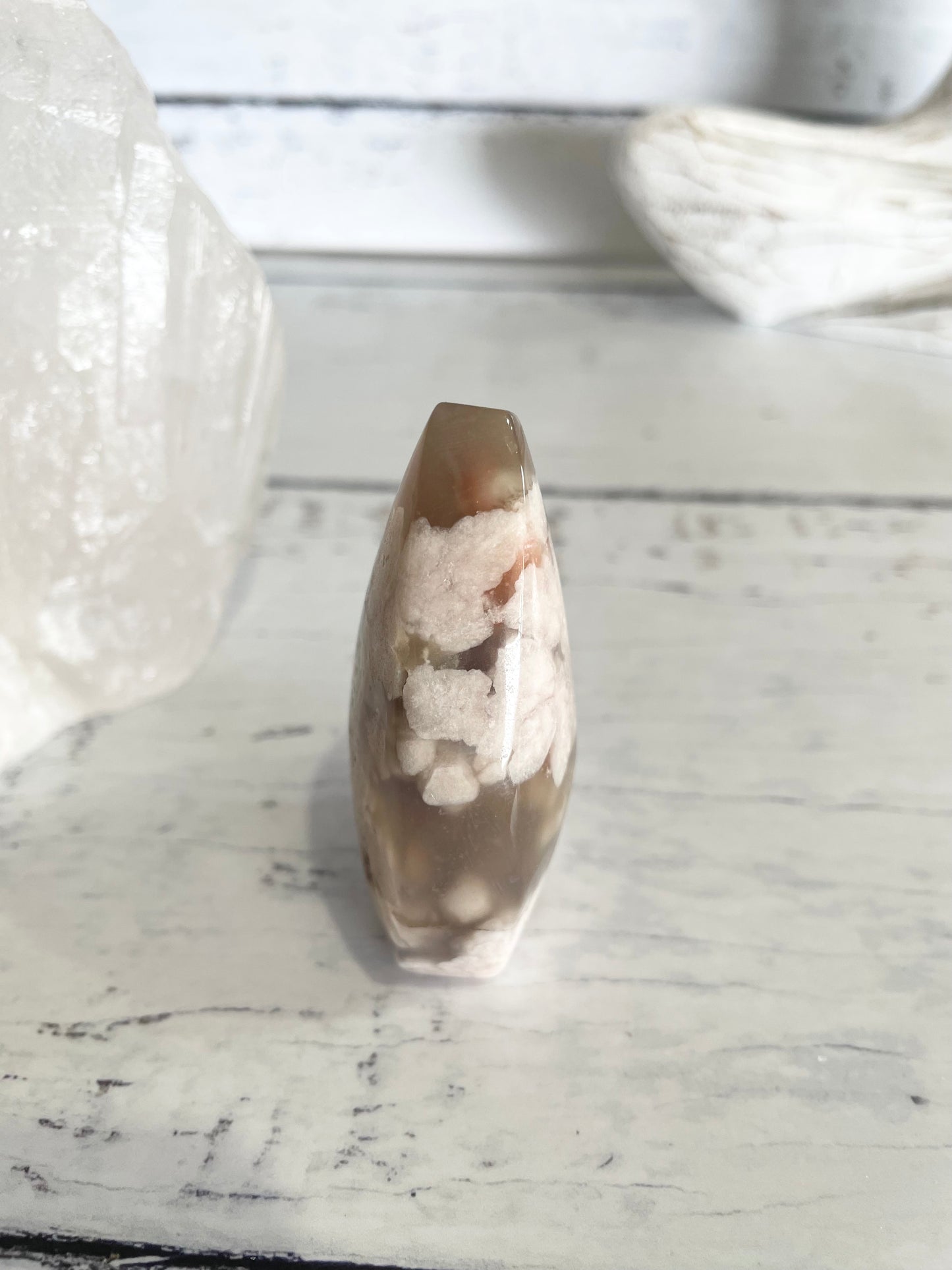 Green Flower Agate Dome