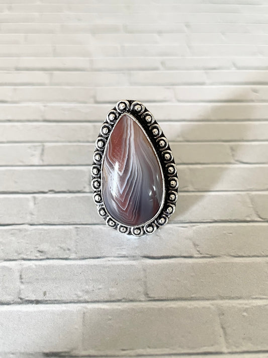 Botswana Agate Ring - Size 8