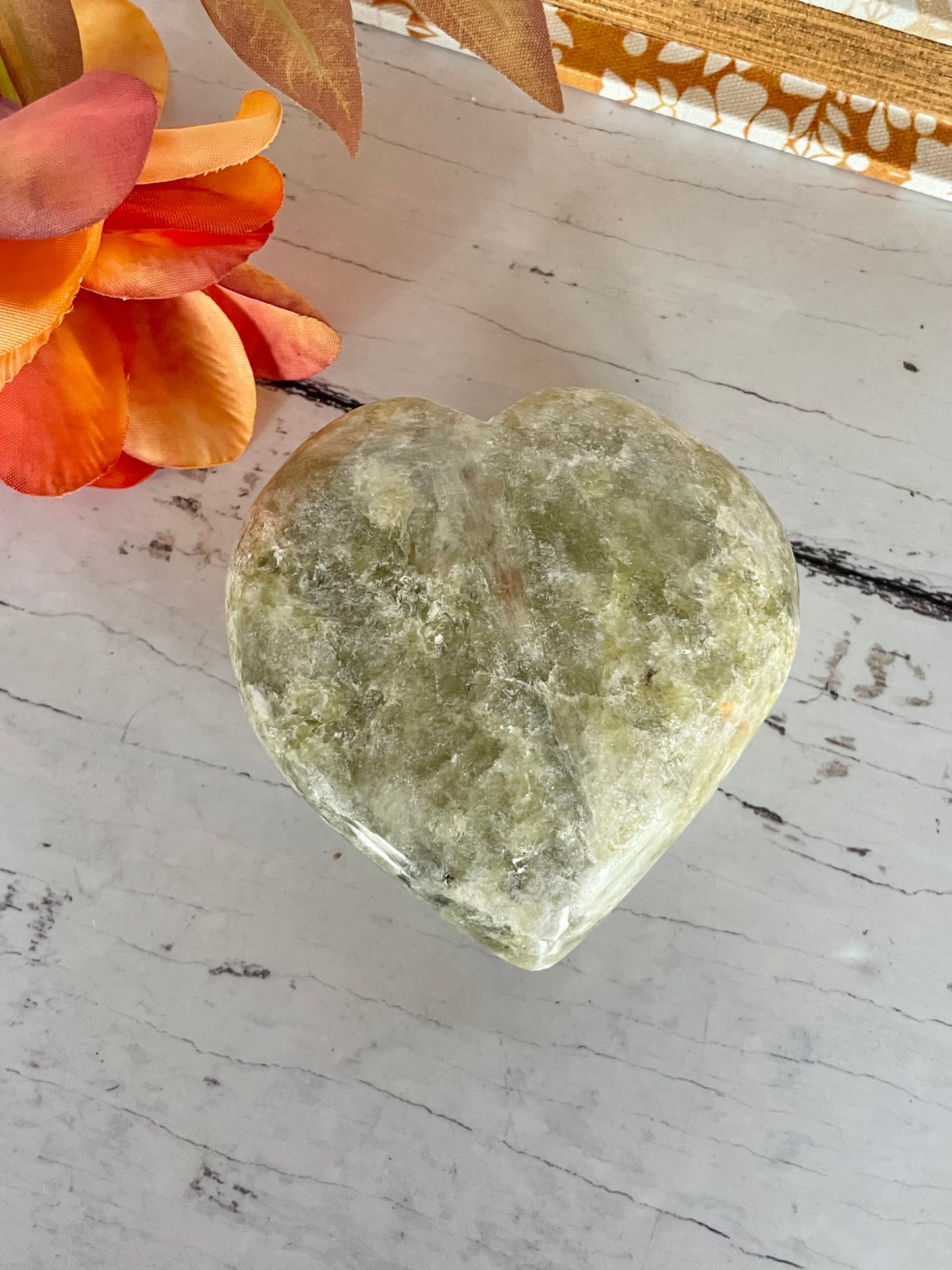 Green Sunstone Heart