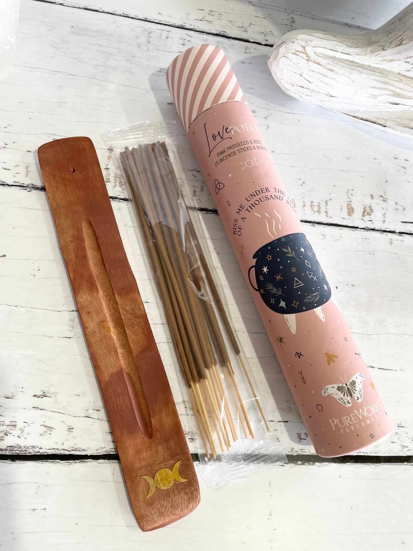 Love Potion Incense ~ includes wooden holder