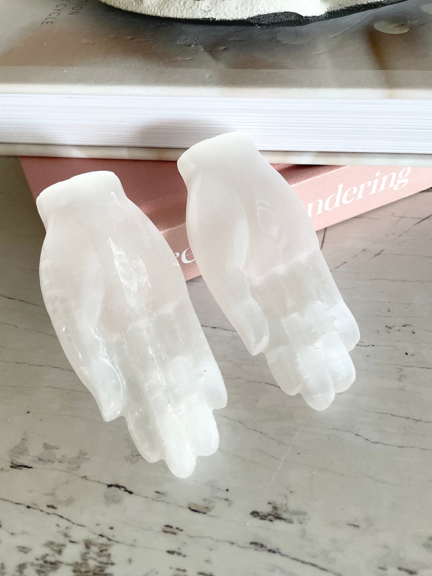 Selenite Hand Carving