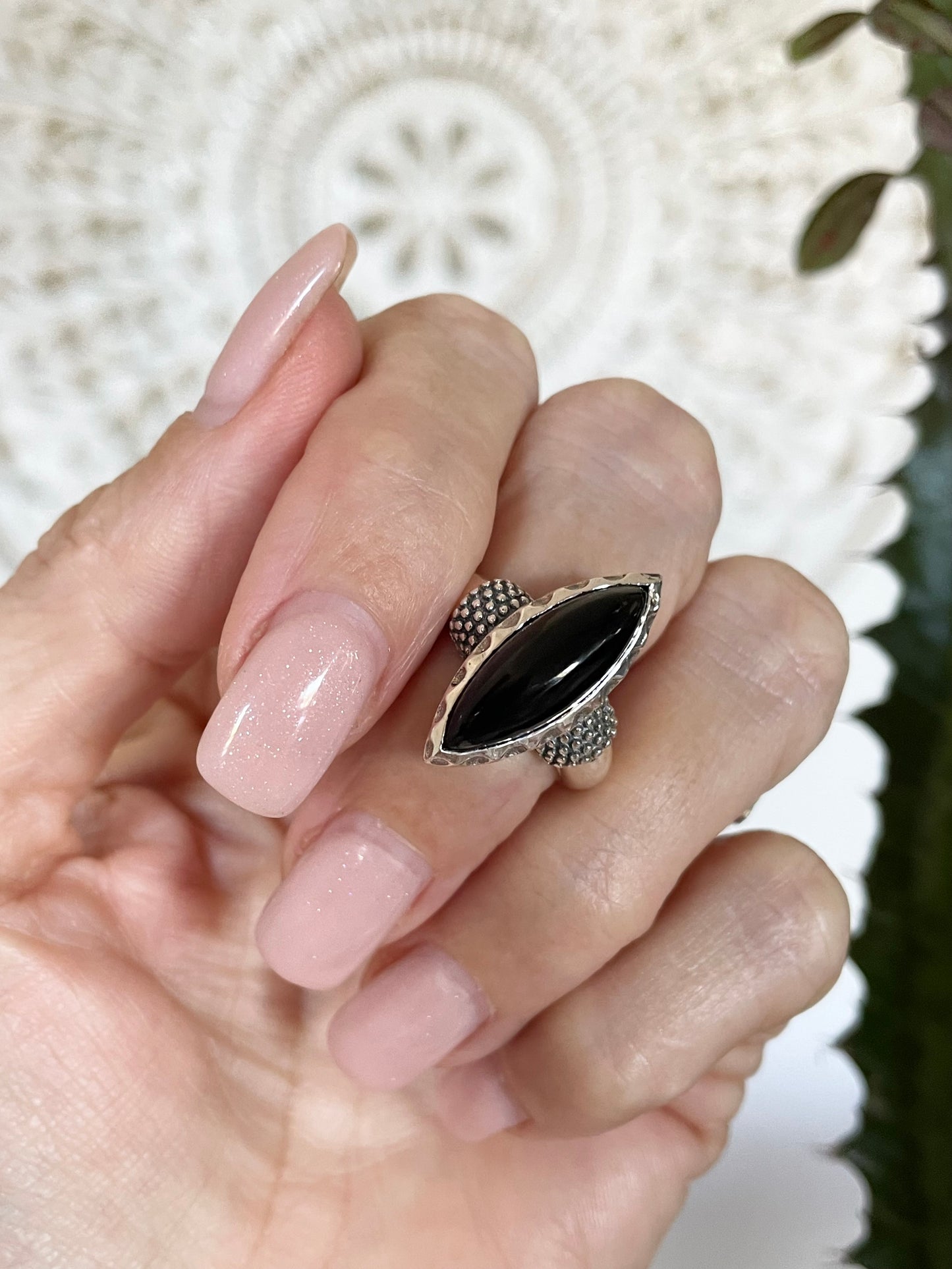 Black Onyx Ring - Size 7