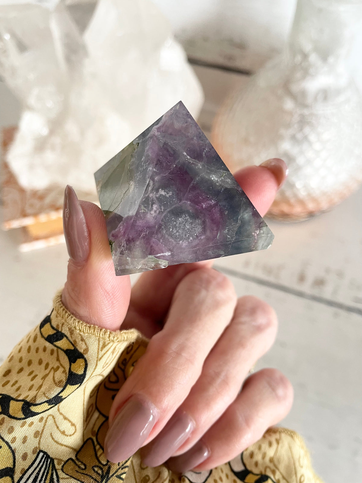 Rainbow Fluorite Pyramid