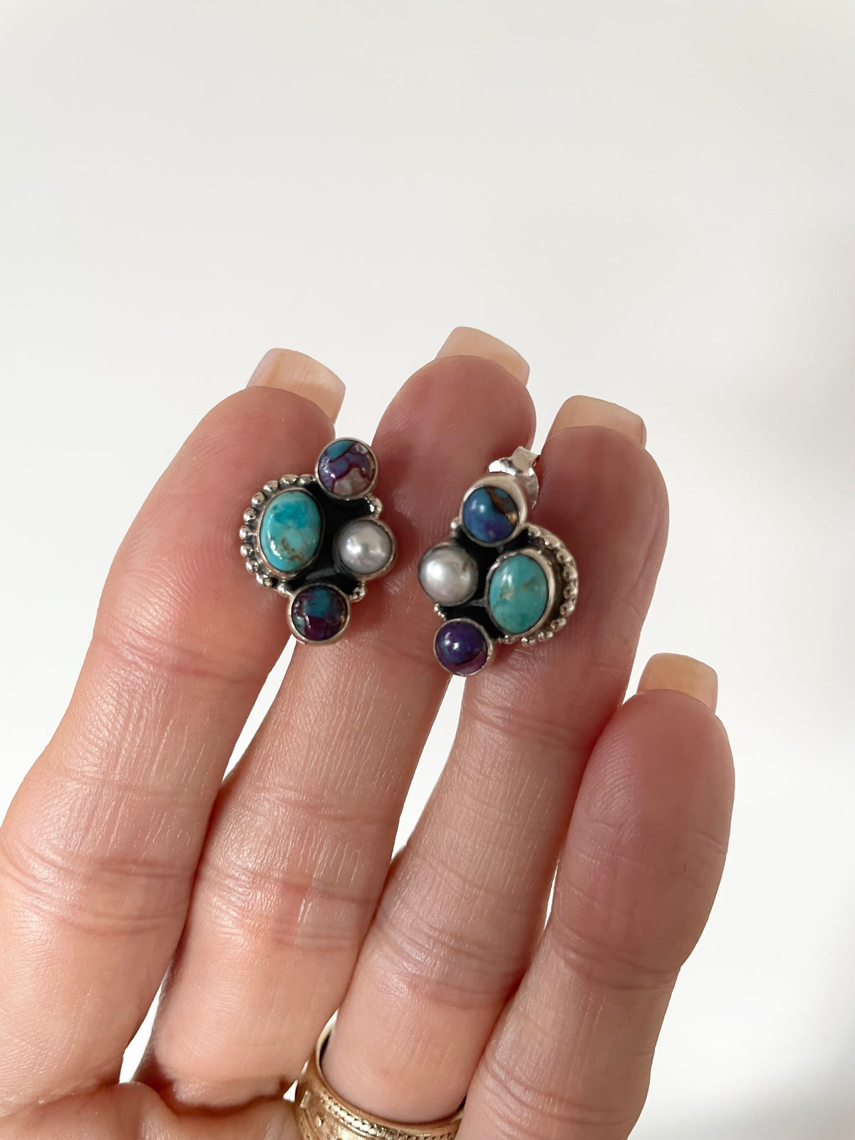 Spiny Oyster & Pearl Studs