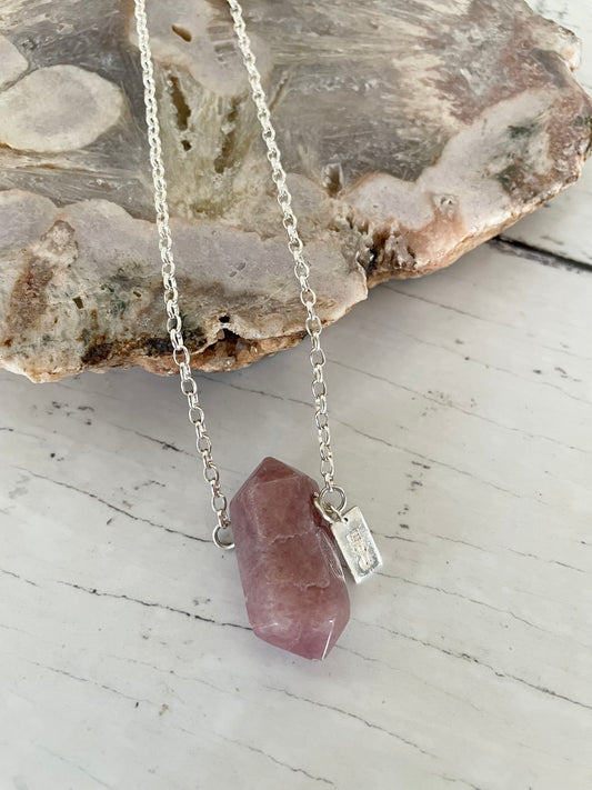 Lavender Rose Quartz Necklace