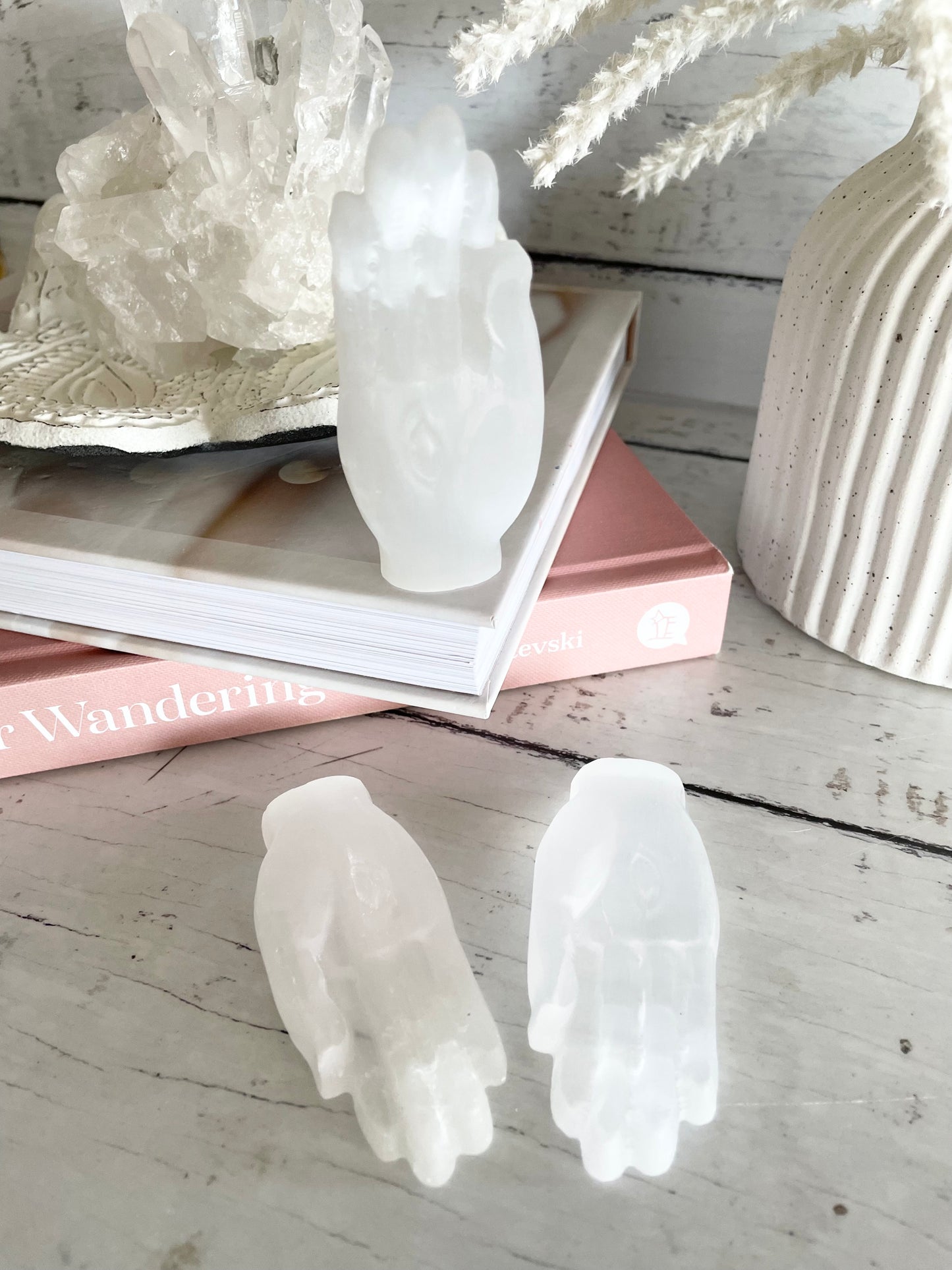 Selenite Hand Carving