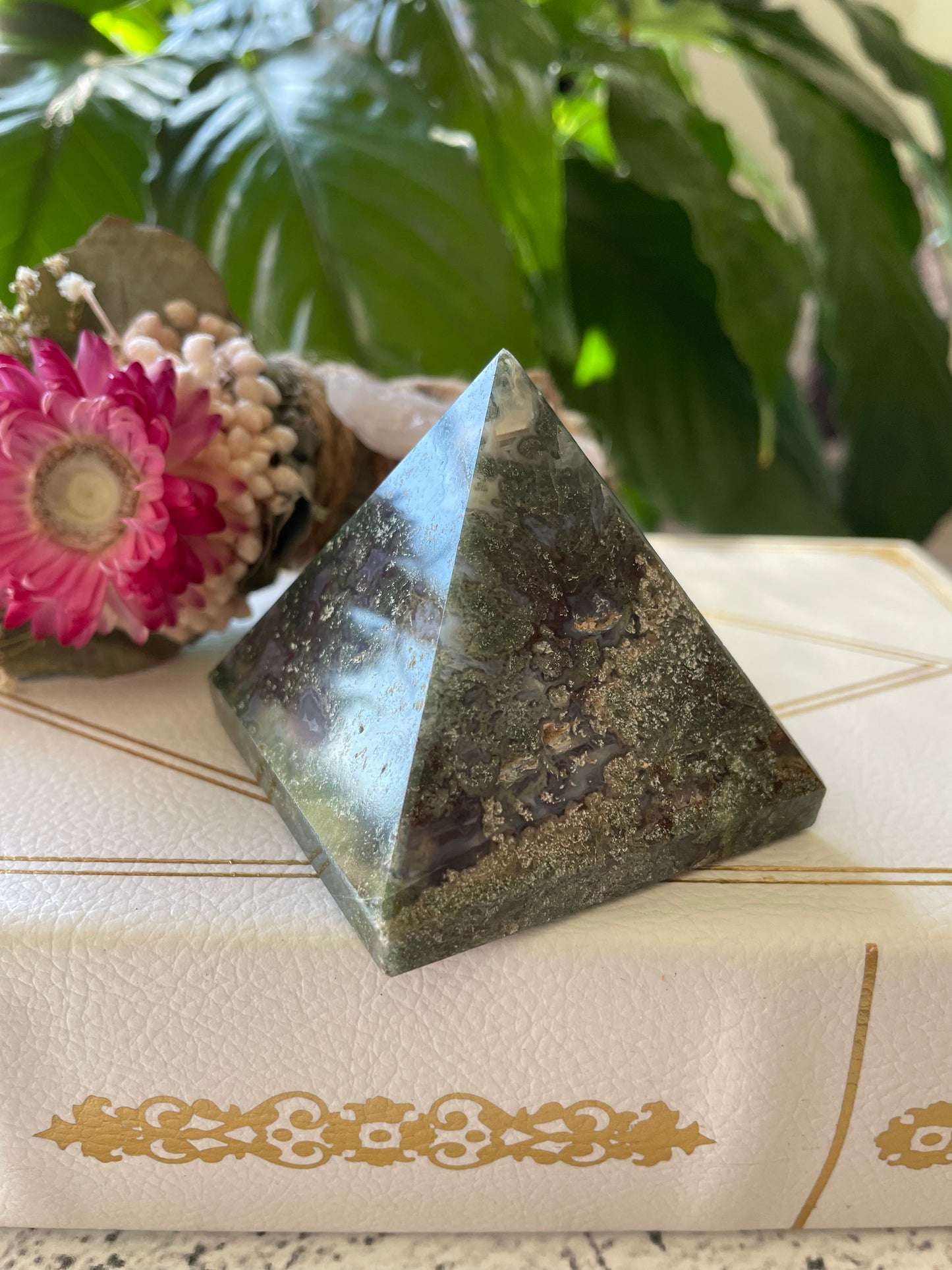 Moss Agate Pyramid