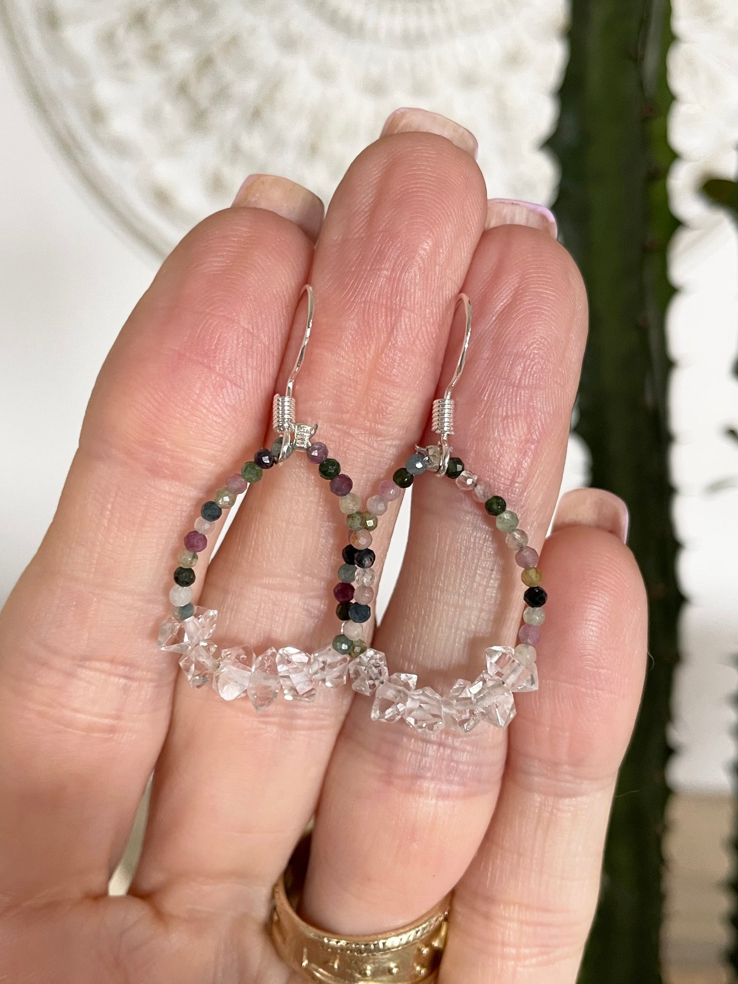 Multi Tourmaline/Herkimer Dangles