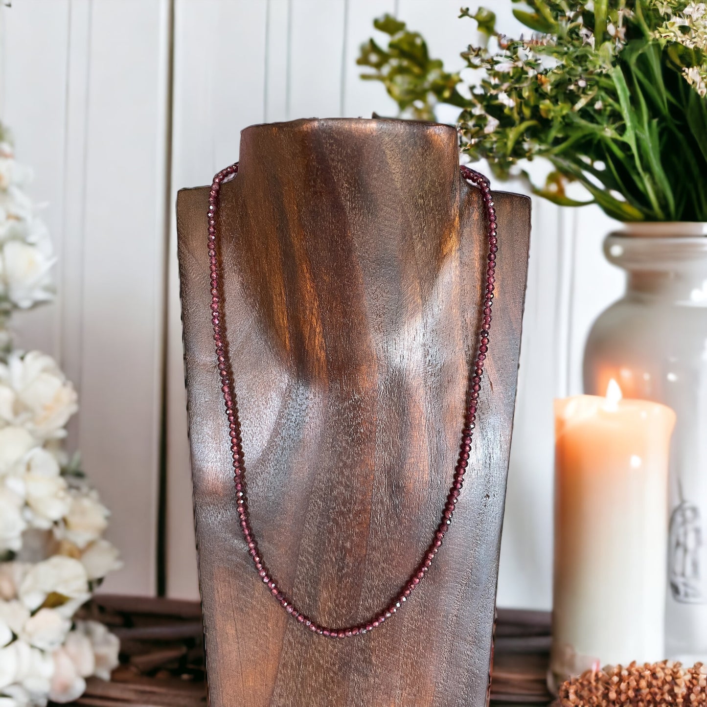 Garnet Goddess ~ Faceted Necklace