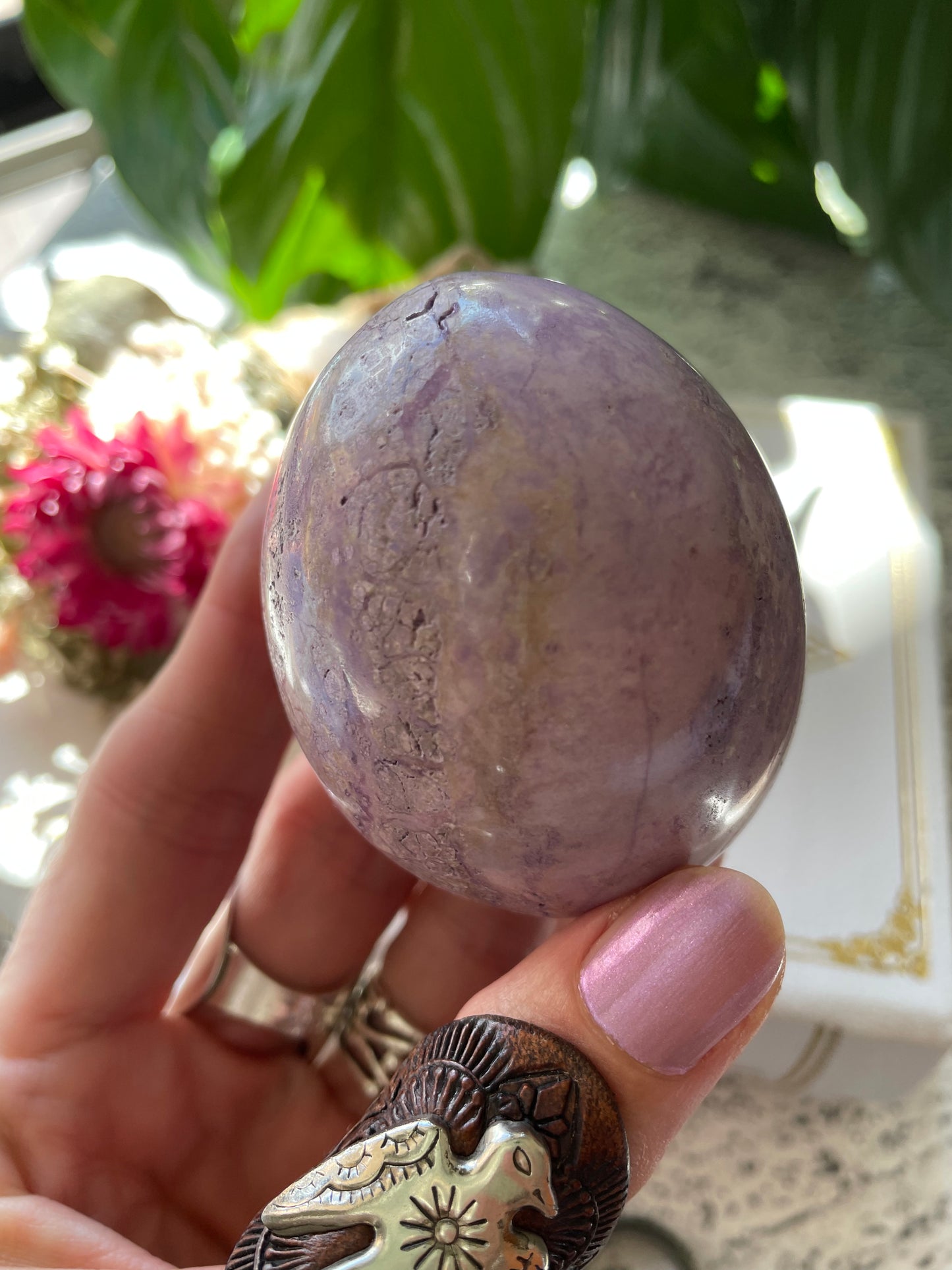 Phosphosiderite/Hope Stone Egg Includes Hematite Ring