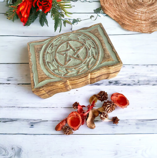 Wooden Trinket Box ~ Pentacle