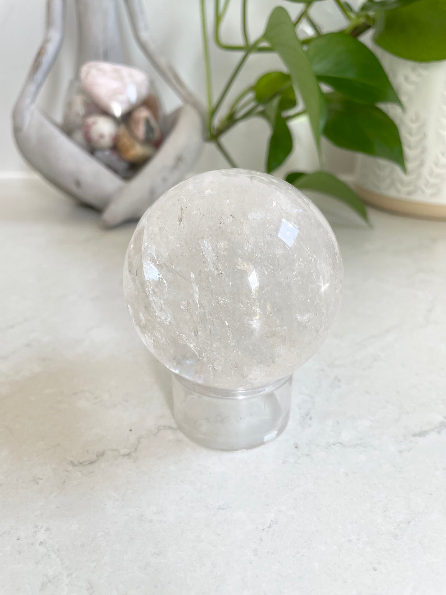 Clear Quartz Sphere includes holder