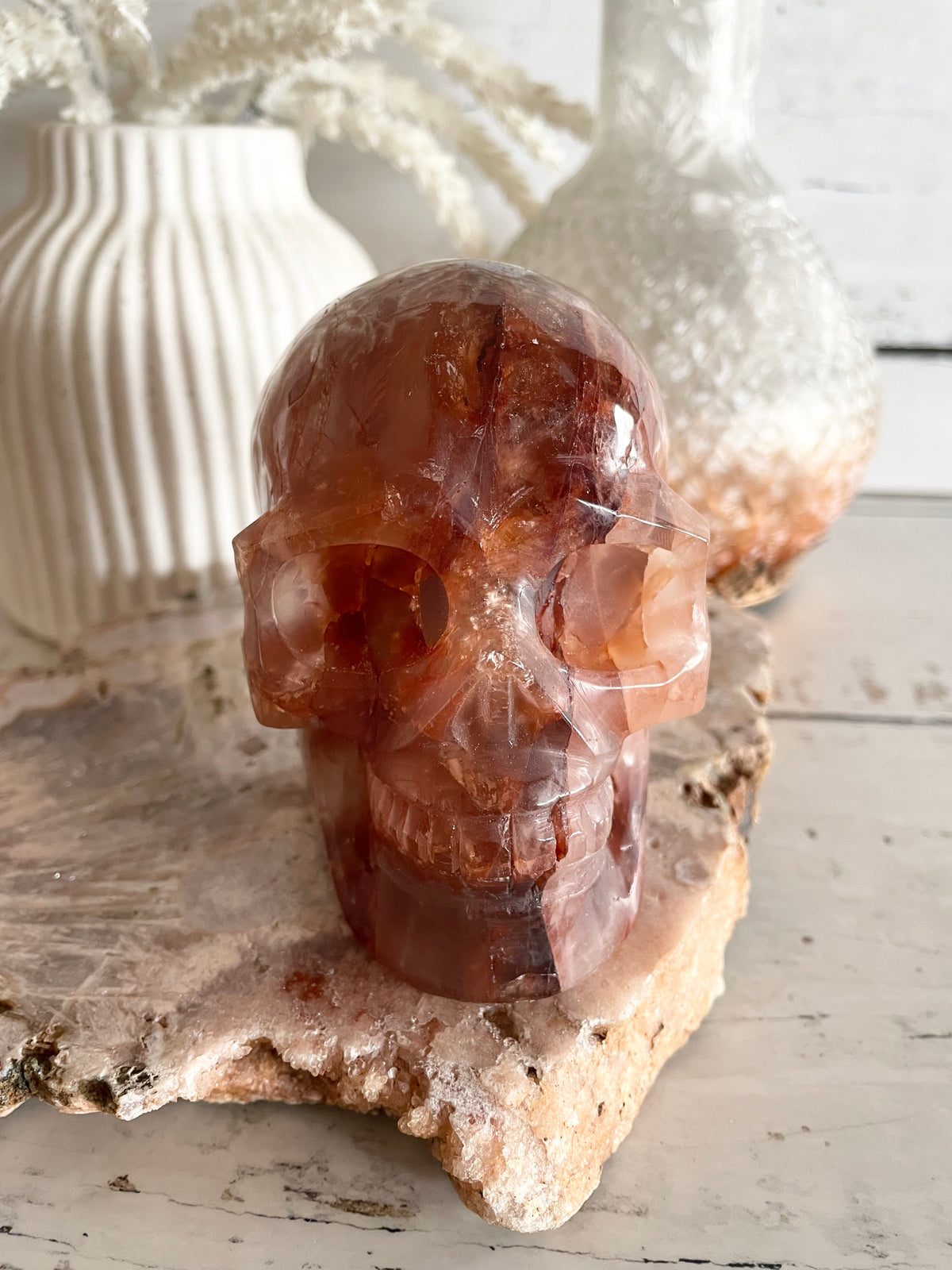 Fire Quartz Skull