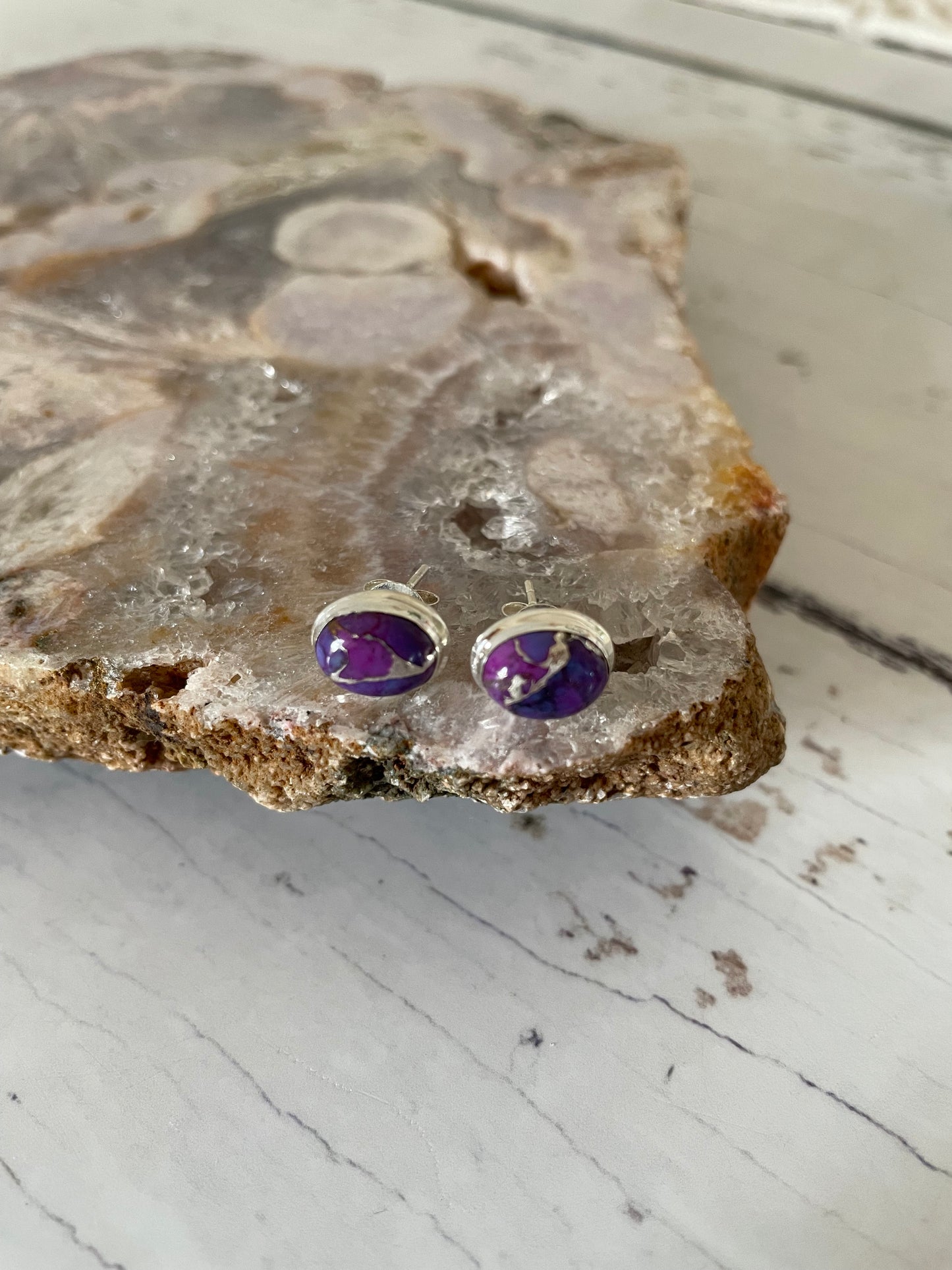 Purple Copper Turquoise Studs