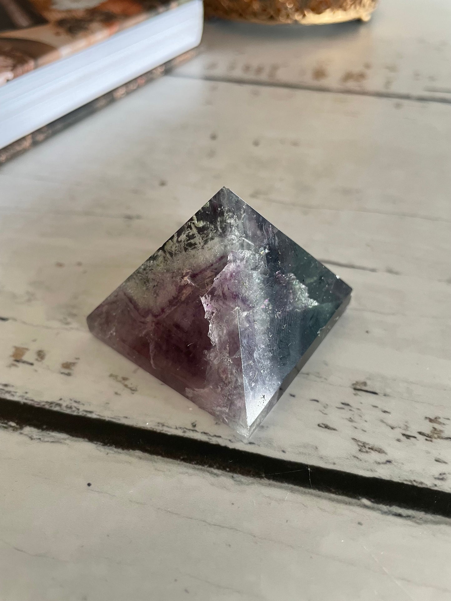 Rainbow Fluorite Pyramid