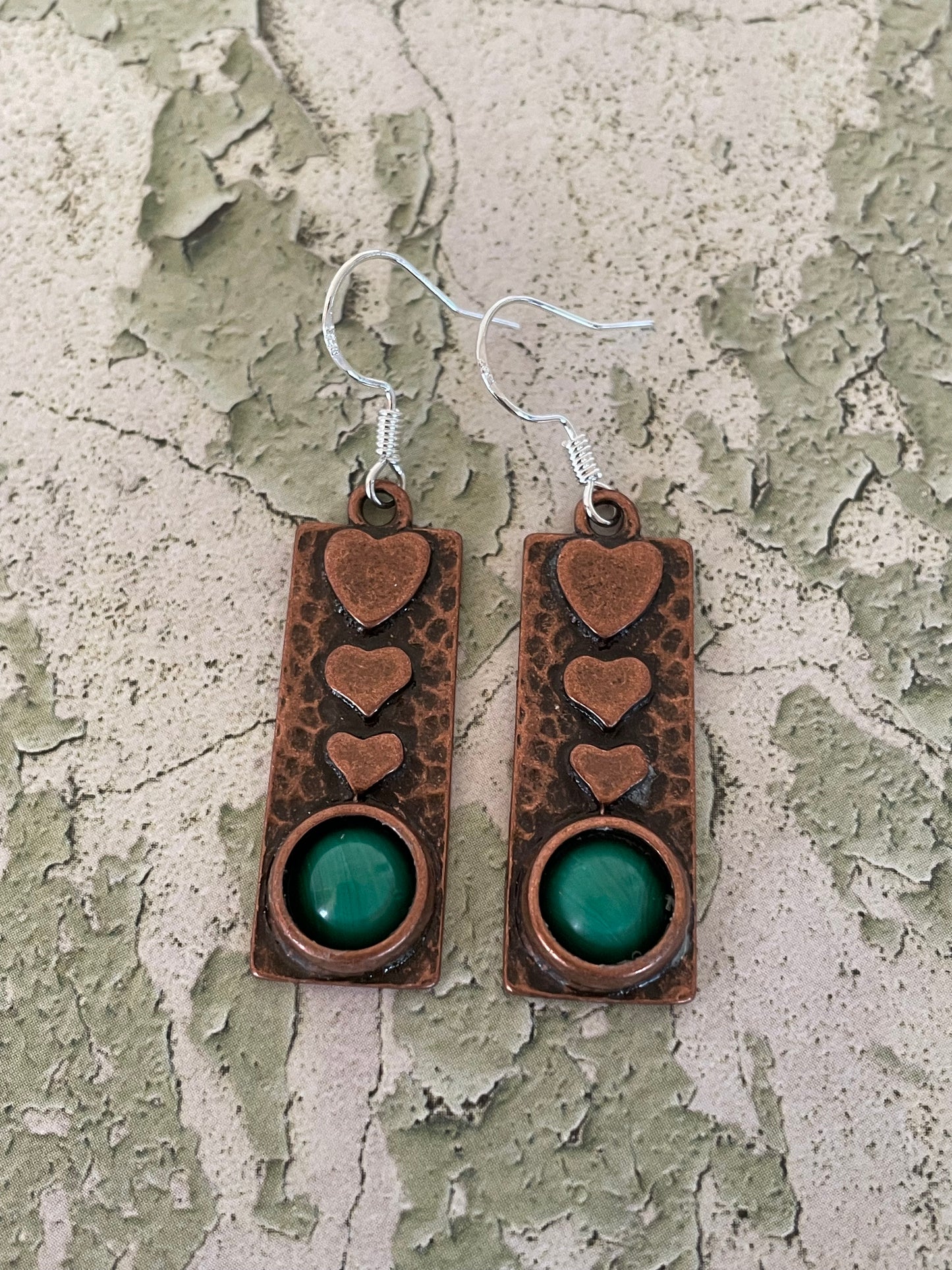 Malachite Heart Dangles