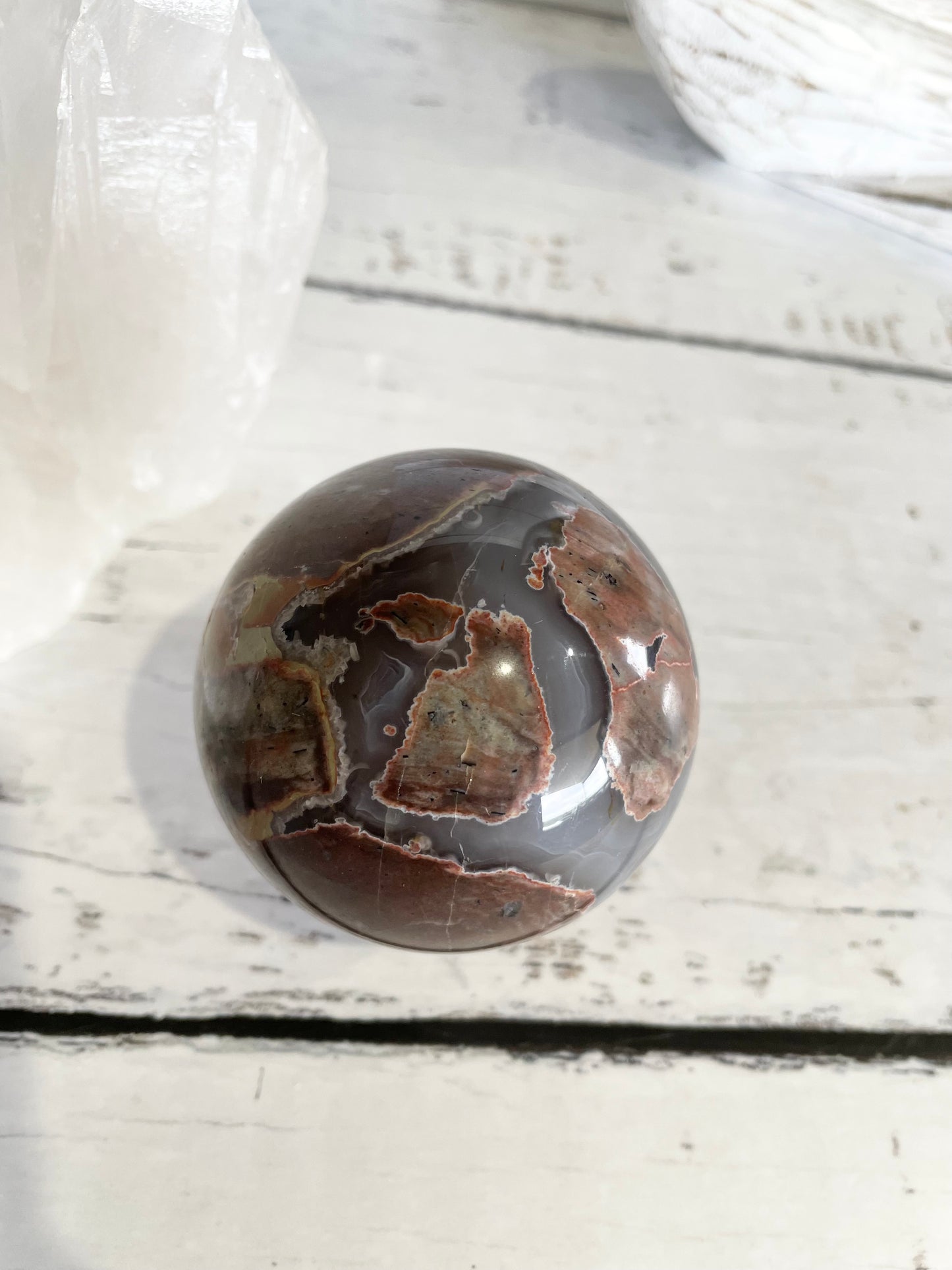 Football Agate Sphere Includes Holder