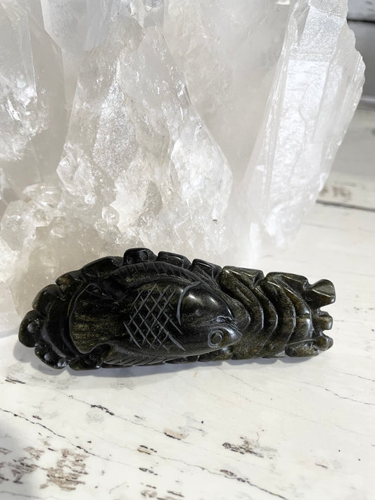 Golden Obsidian Fish
