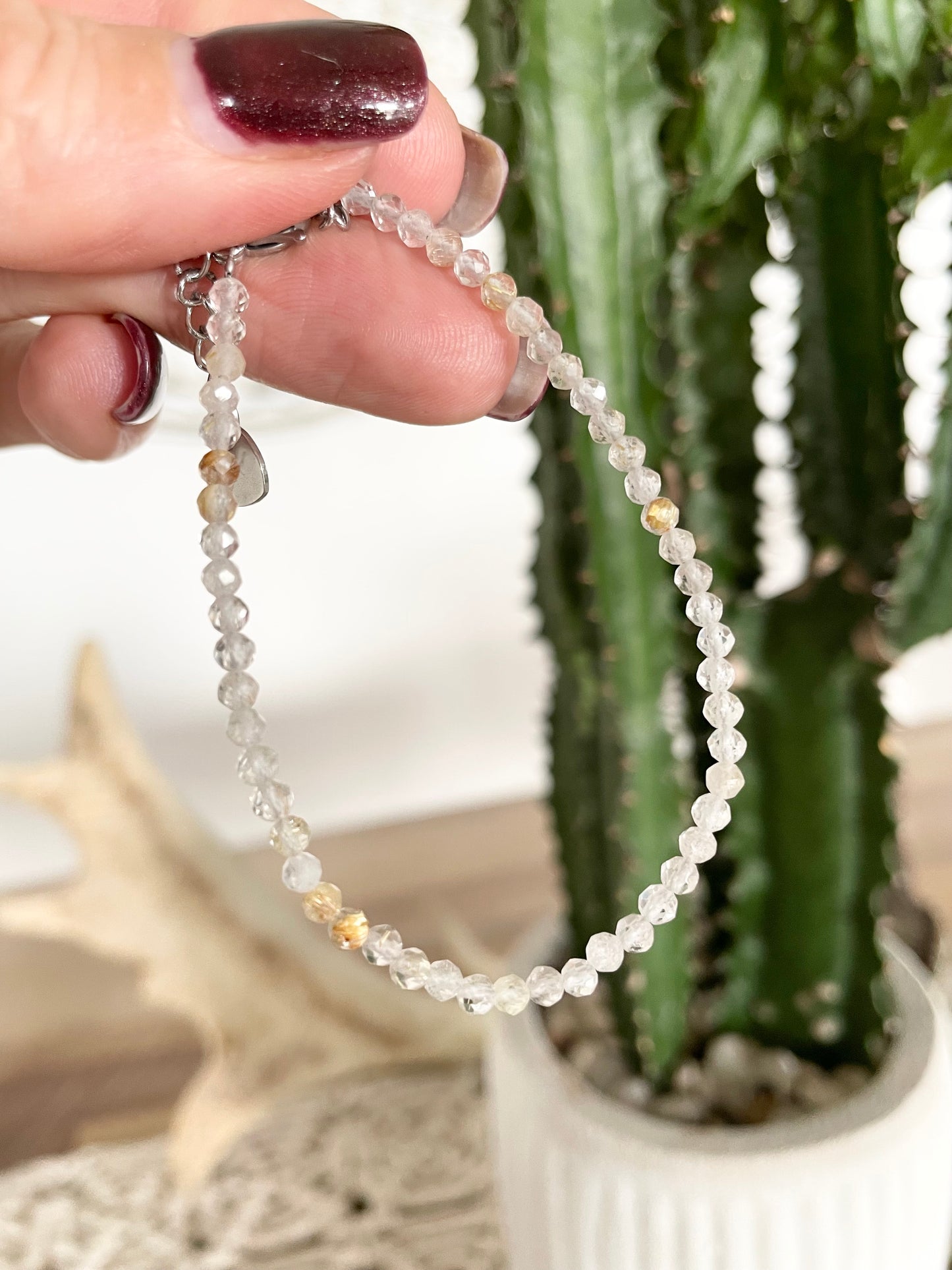 Golden Rutile Faceted Necklace