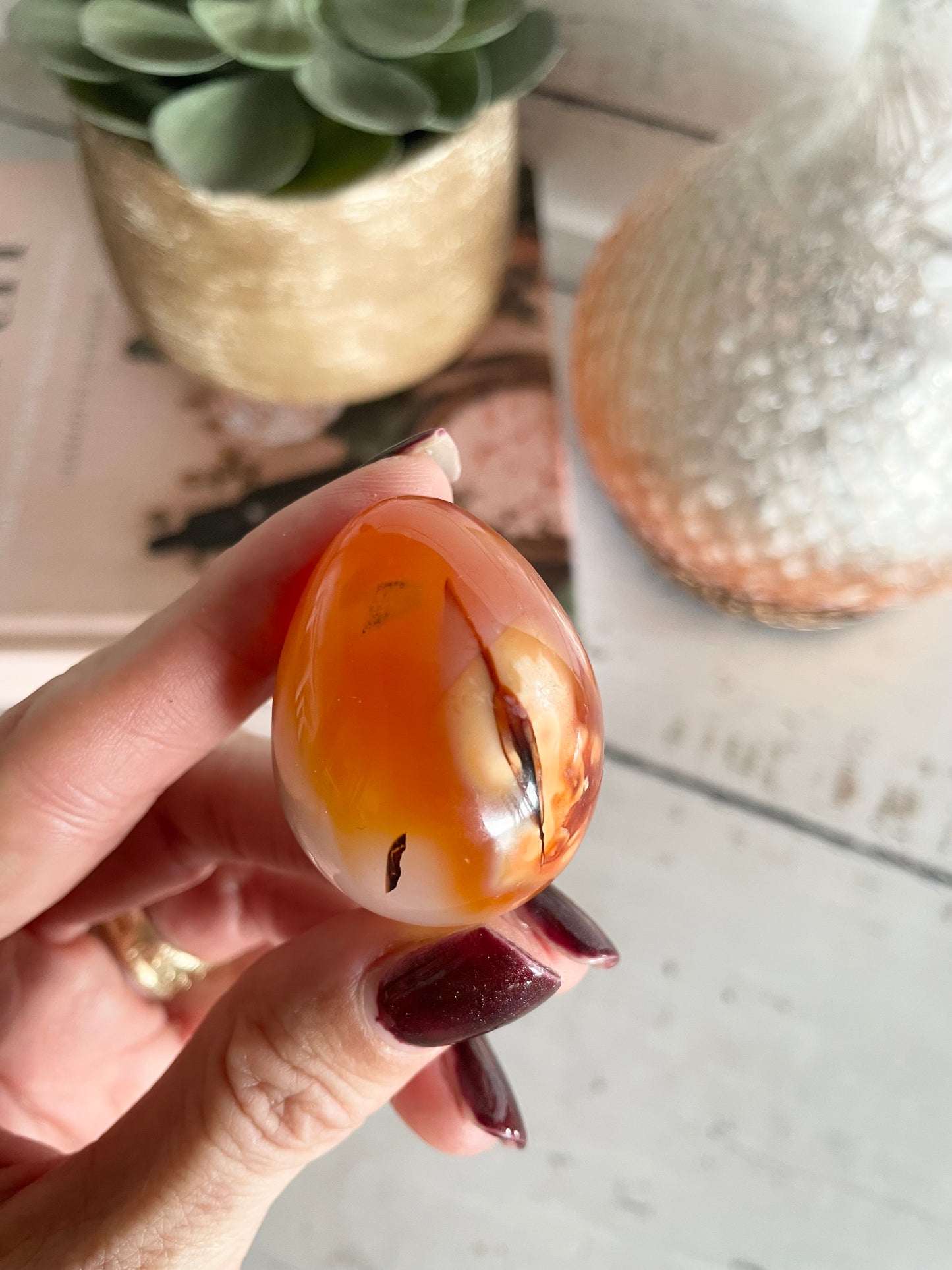 Carnelian Egg with holder