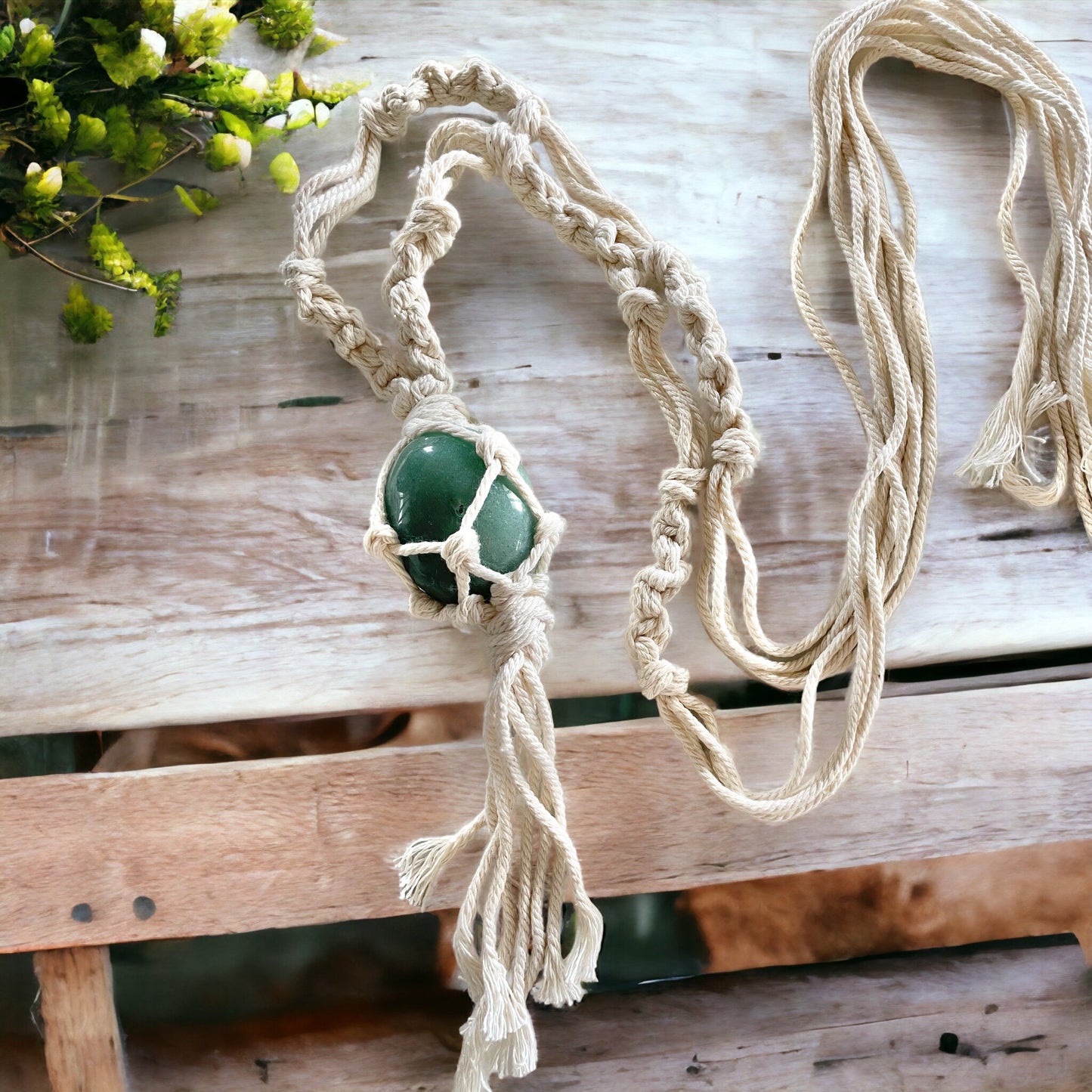 Macrame Hanging ~ Green Aventurine