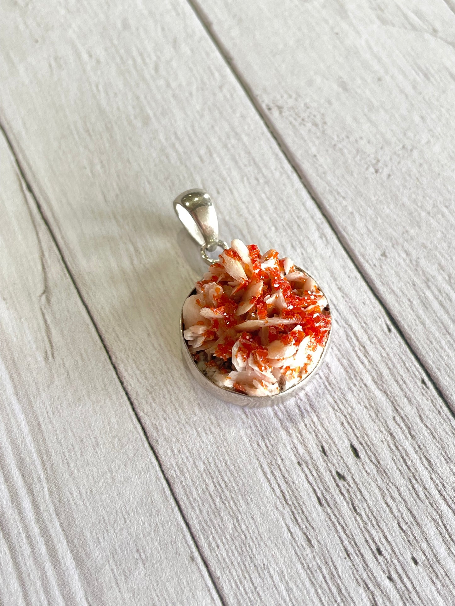 Aragonite & Vanadinite Raw Pendant