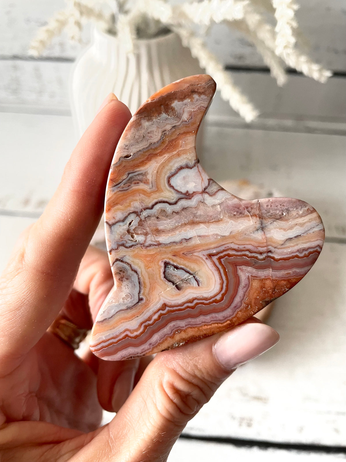 Mexican Pink Crazy Lace Agate Witch Hat