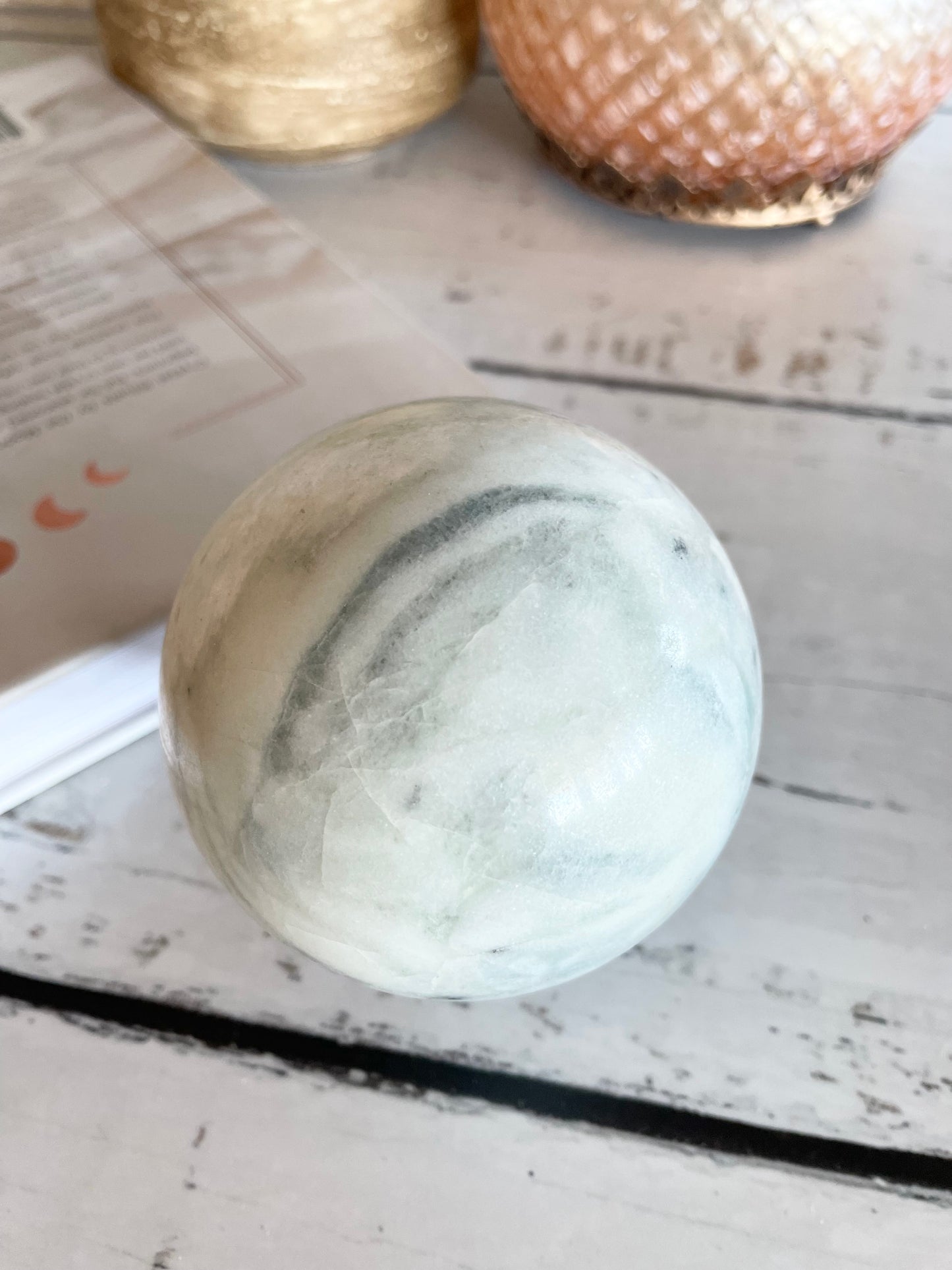 Carribean Calcite Sphere includes holder
