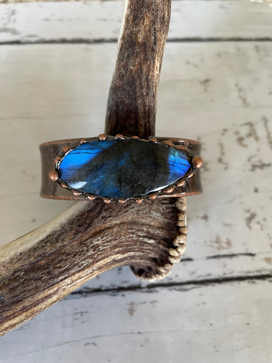 Copper Electroplated Cuff ~ Labradorite