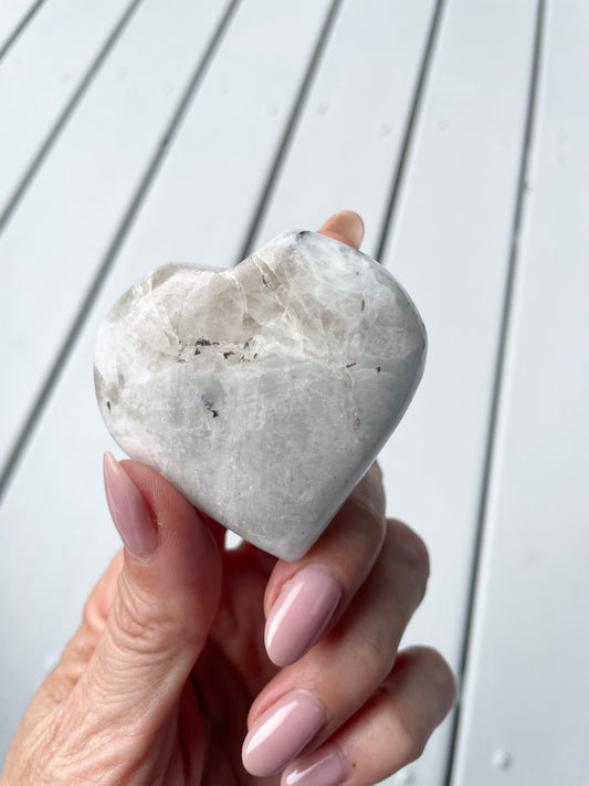 Rainbow Moonstone Heart
