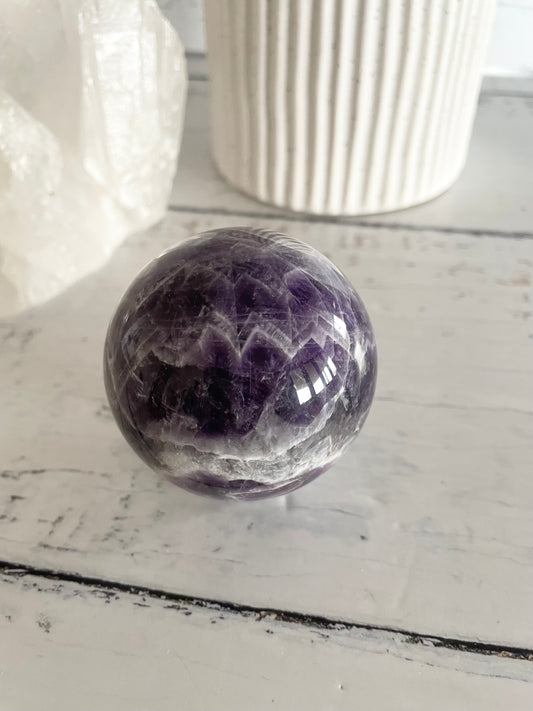 Chevron Dream Amethyst Sphere Includes Holder